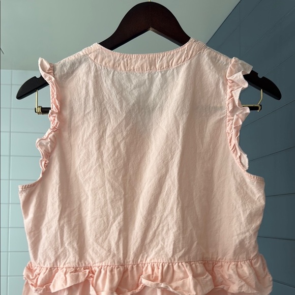 Little White House Pink Flutter Sleeve Peplum Tank Top Size Small - Picture 5 of 10